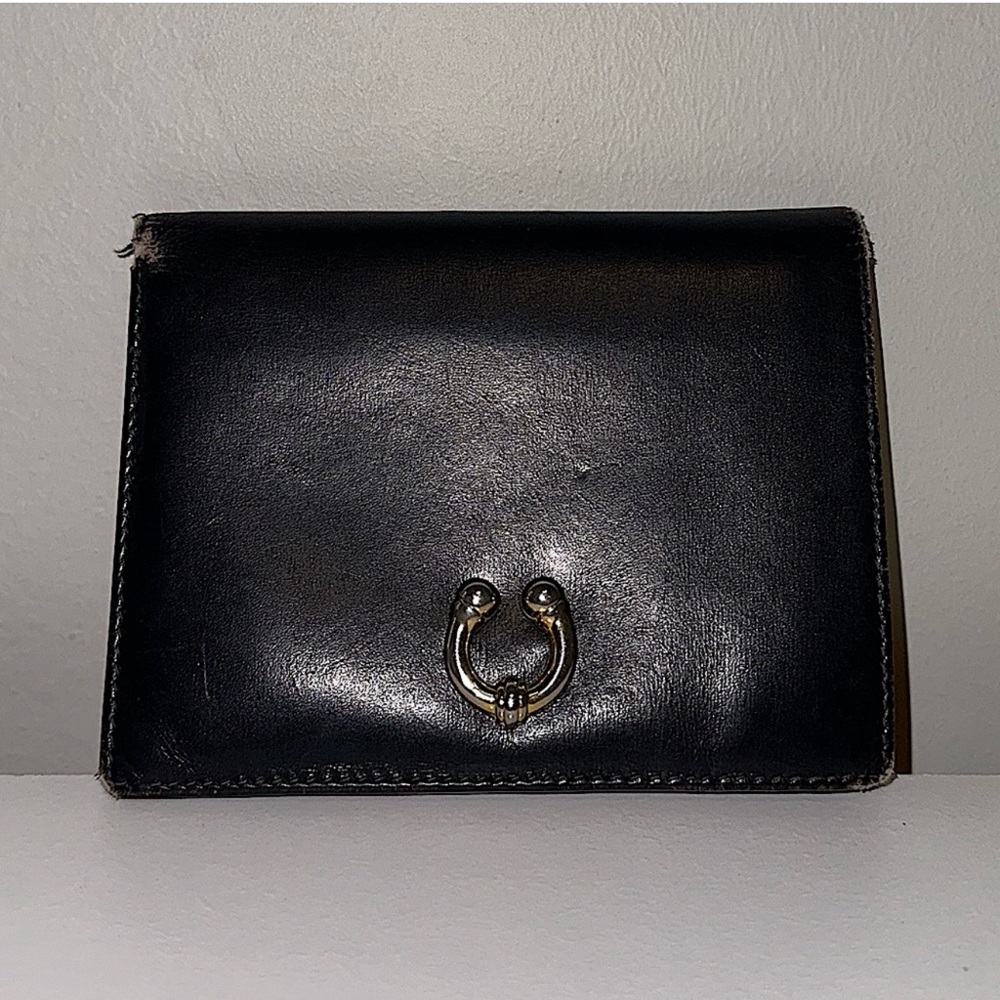 EXTREMELY RARE Vintage Gucci Navy Horseshoe Bifold Wallet